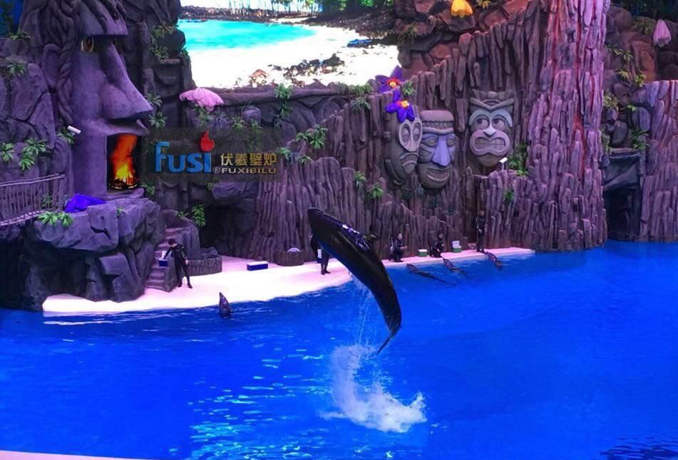 珠海长隆海洋王国雾化壁炉篝火主题乐园-14