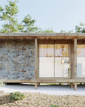 Yoga House On a Cliff