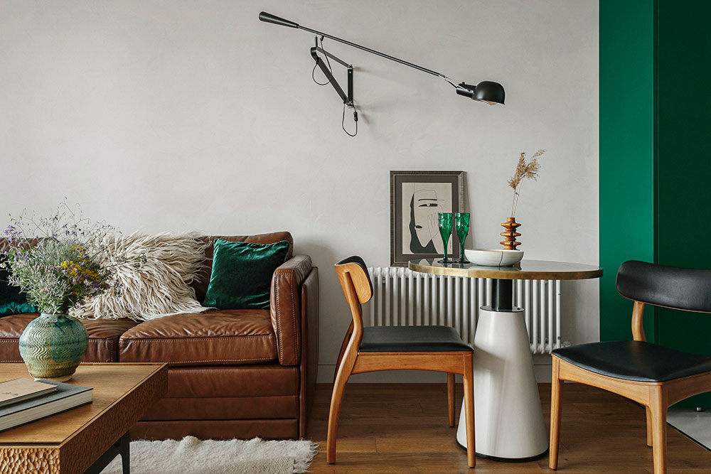 翡翠绿调 | 奥德萨 50 平米小公寓的清新设计-4