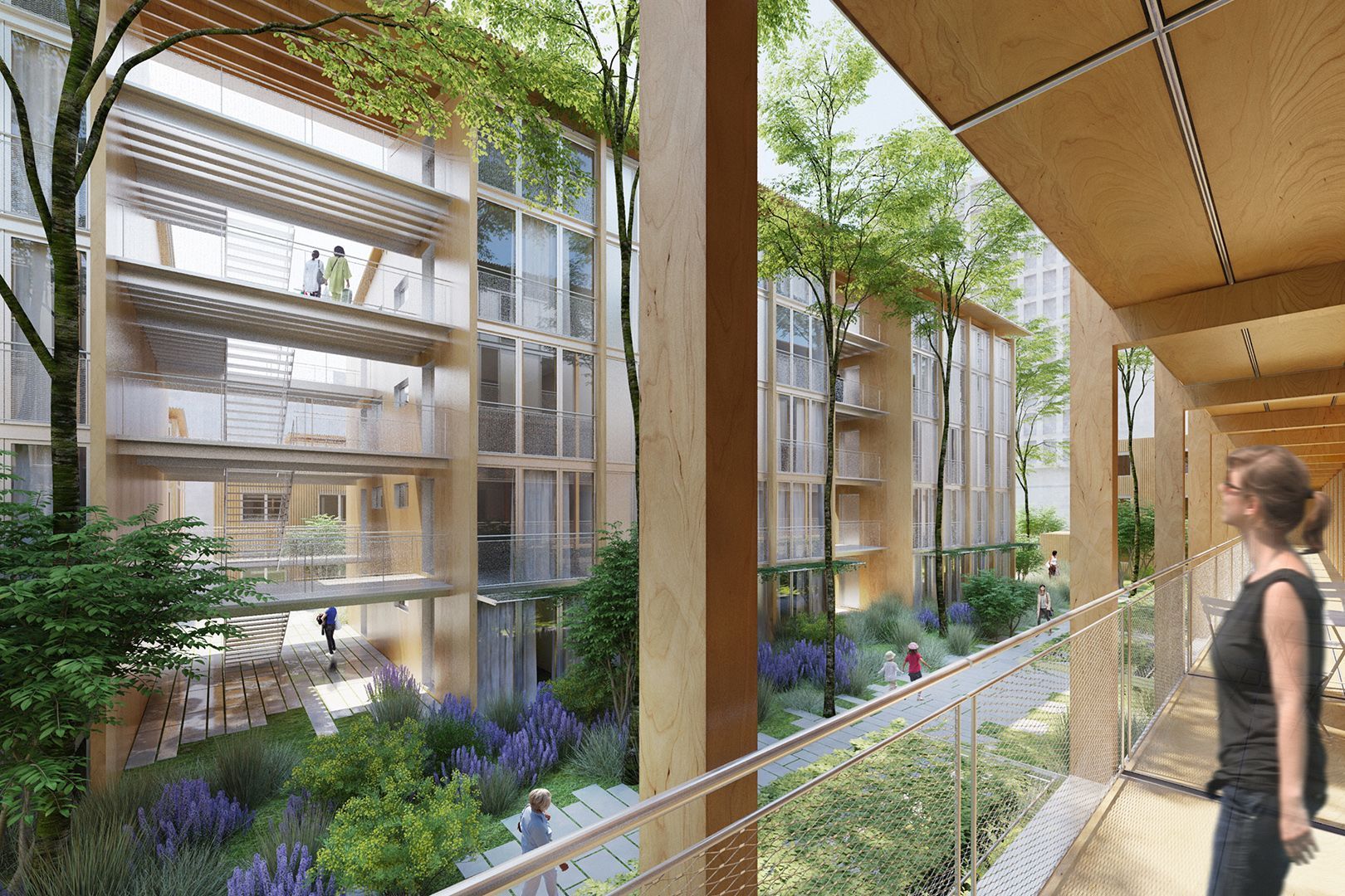 巴黎街角的诗意栖息 | 木质连廊赋予老城区新生-7