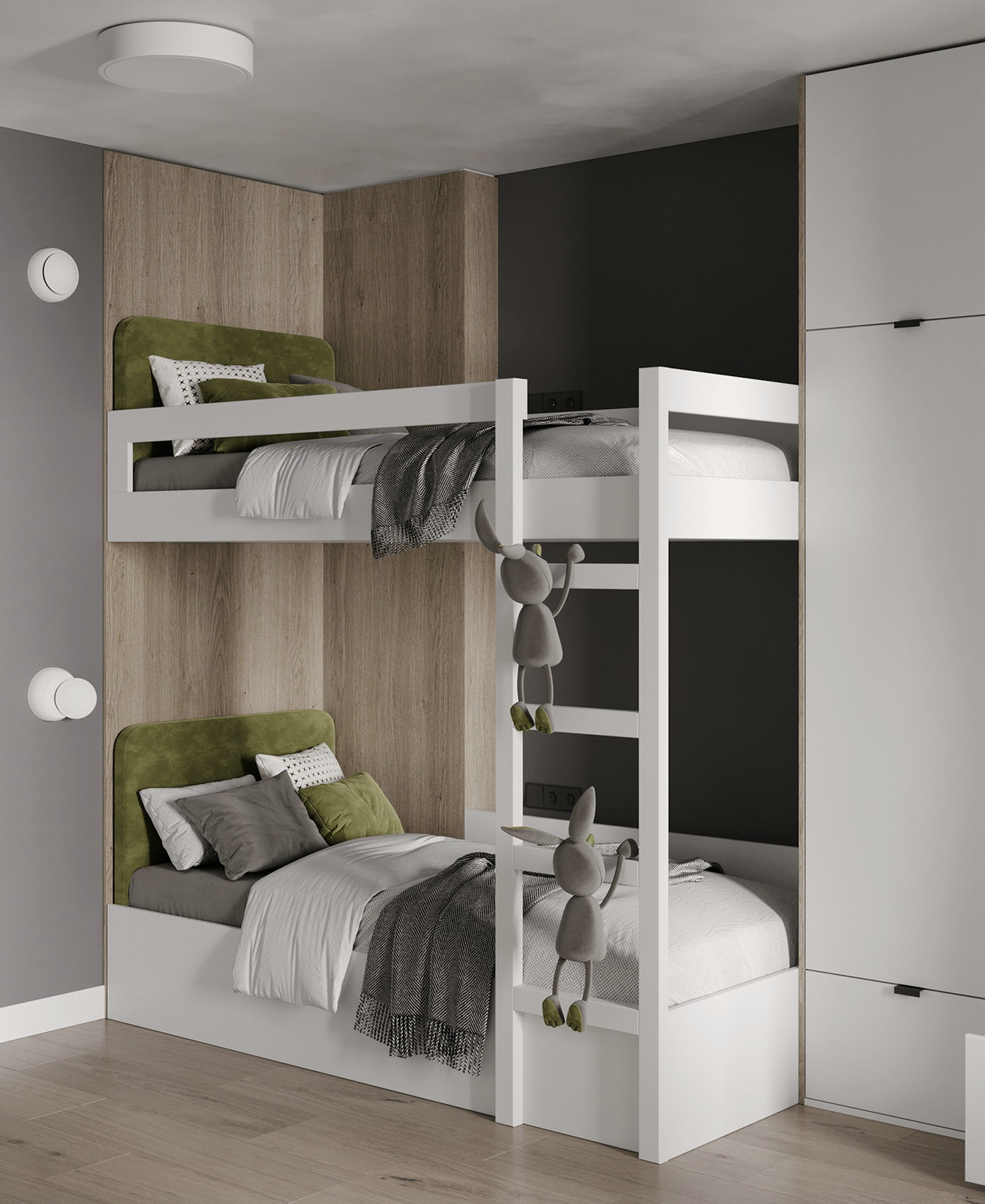 原木+绿色 大胆色调塑造个性空间-17