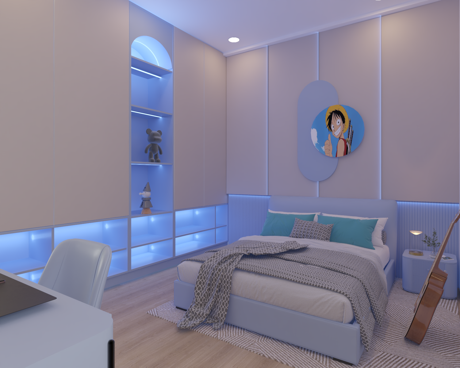 Kids Bedrooms Blue and Green-1