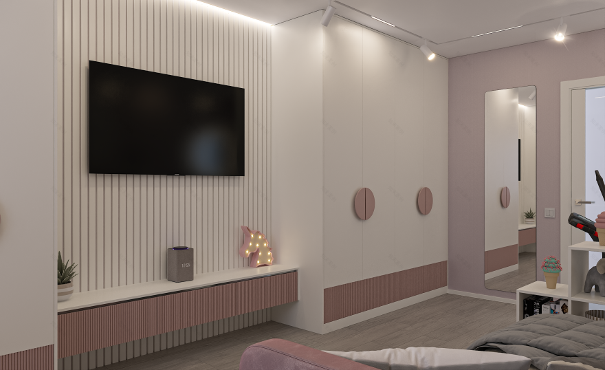 女孩儿童房设计项目丨俄罗斯基洛夫-12