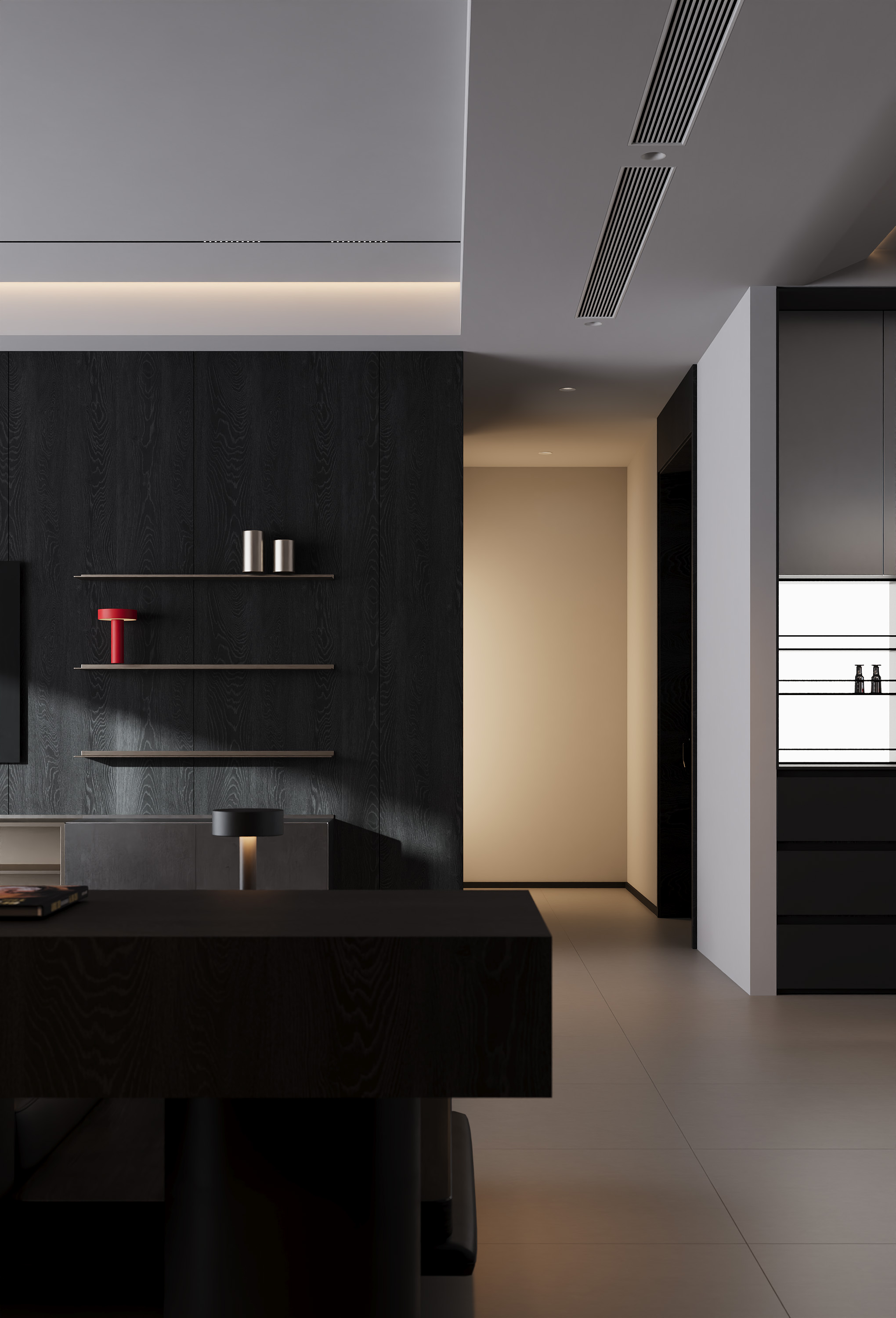 意式大平层设计案例（现代风格客餐厅）-8