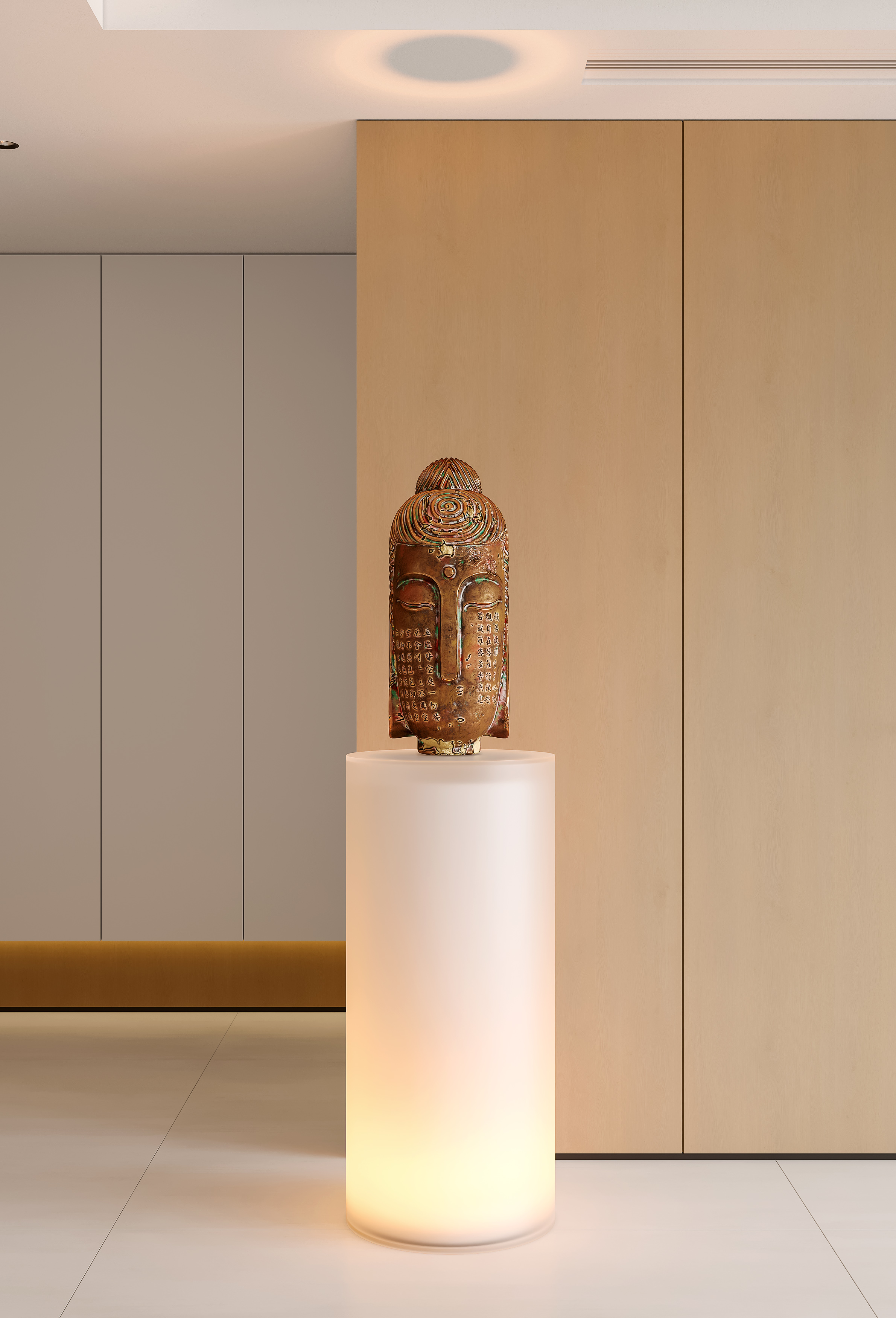 现代简约原木风大平层效果图丨中国益阳-8