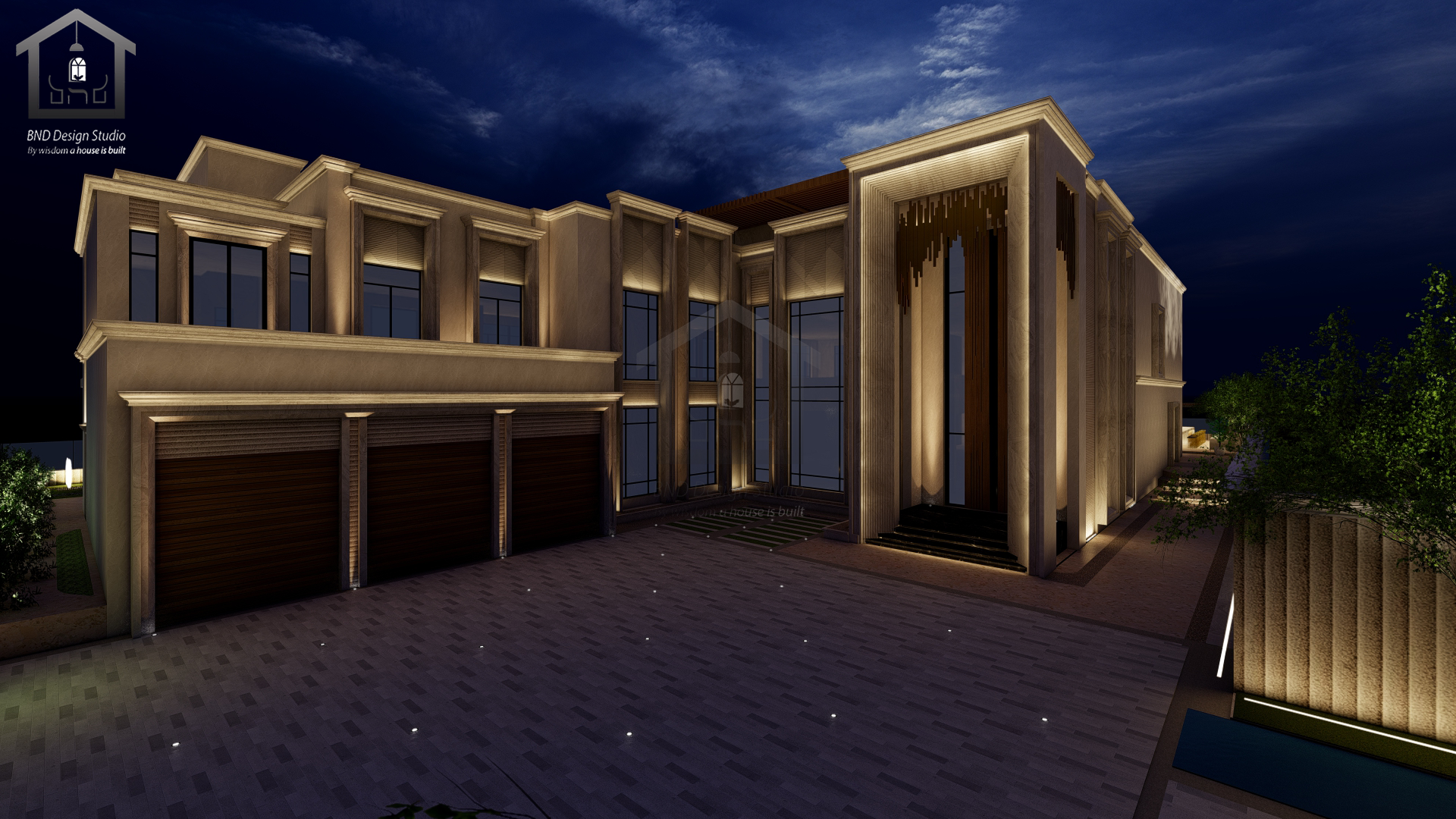 Private Villa - Facade & Landscape Lighting Design-UAE-3