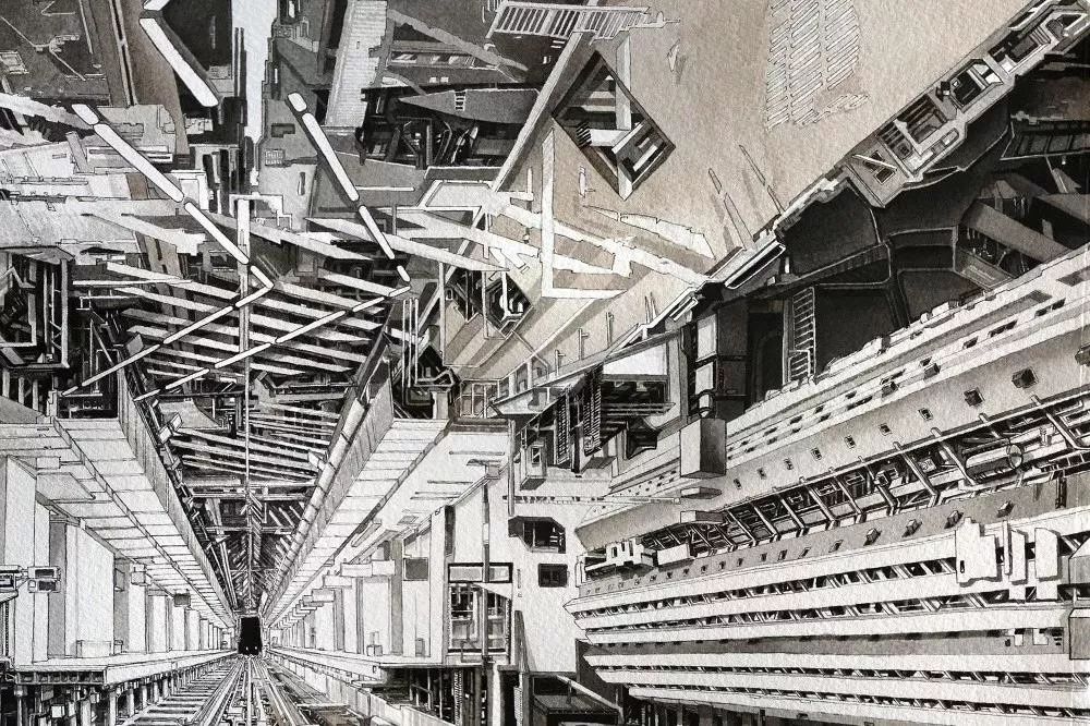 法国艺术家托马斯·达提格斯手绘中国全景建筑,细节震撼!-13