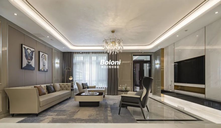 远洋天著 480㎡轻奢混搭风,打造和谐而多彩的家-17