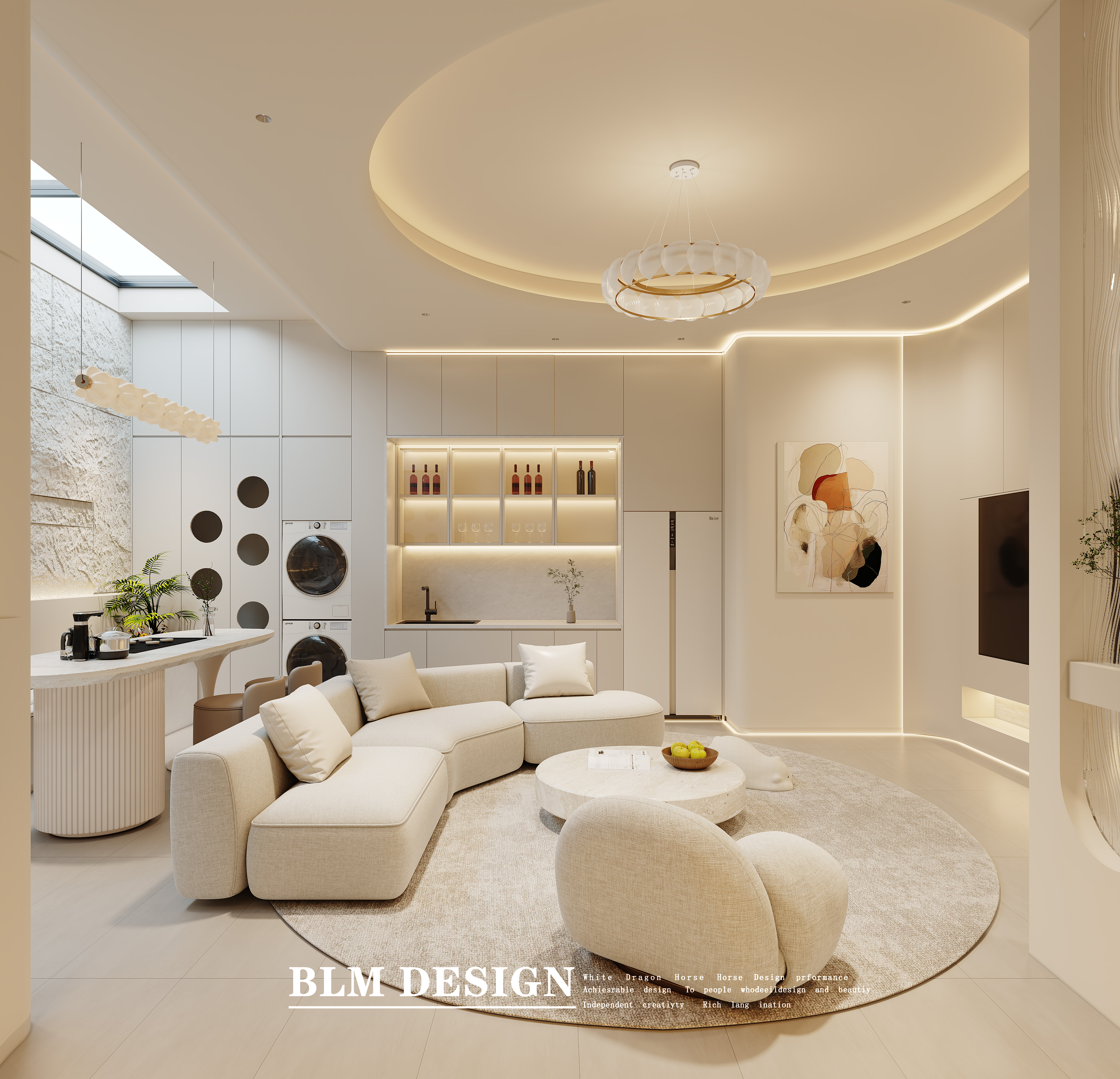 现代奶油家装效果图案例-3