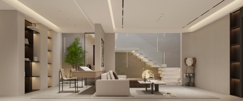 碧桂园揽湖苑下沉设计 | 一楼新中式负一层现代极简-11