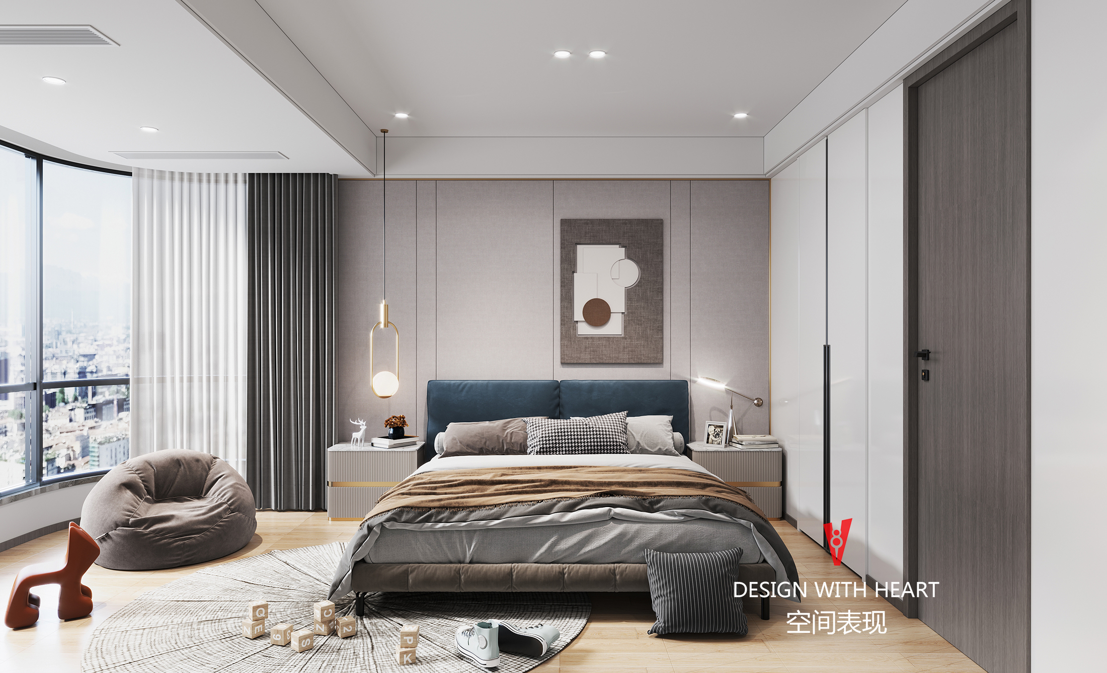 现代卧室设计中的光影艺术-1