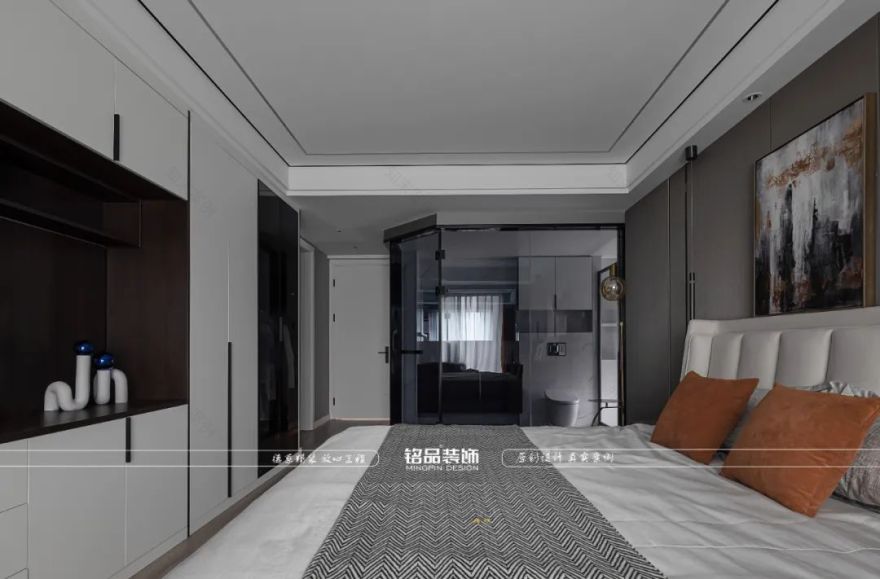 橙灰空间 · 160 方现代平层设计丨铭品装饰-37