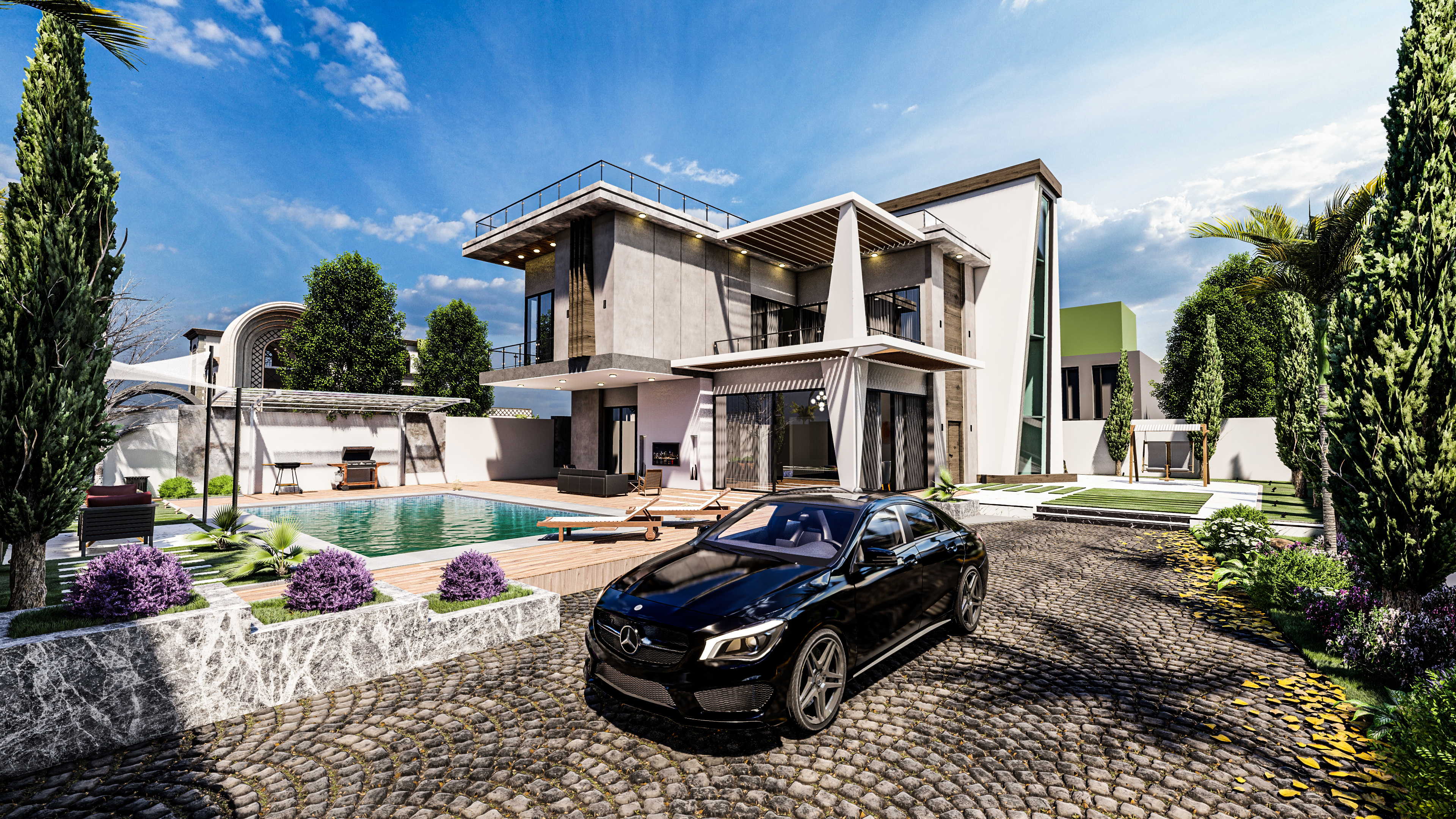 modeling modern villa-2