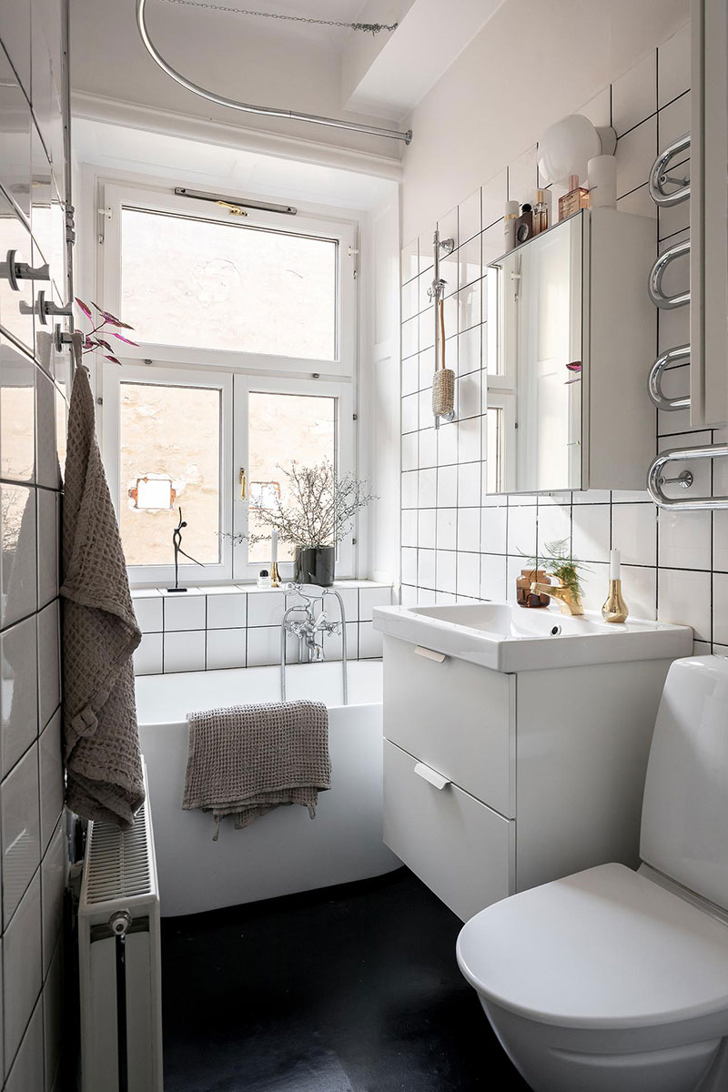 瑞典 44 平米独特小公寓 | 蓝墙与复古隔断的惊艳之作-25