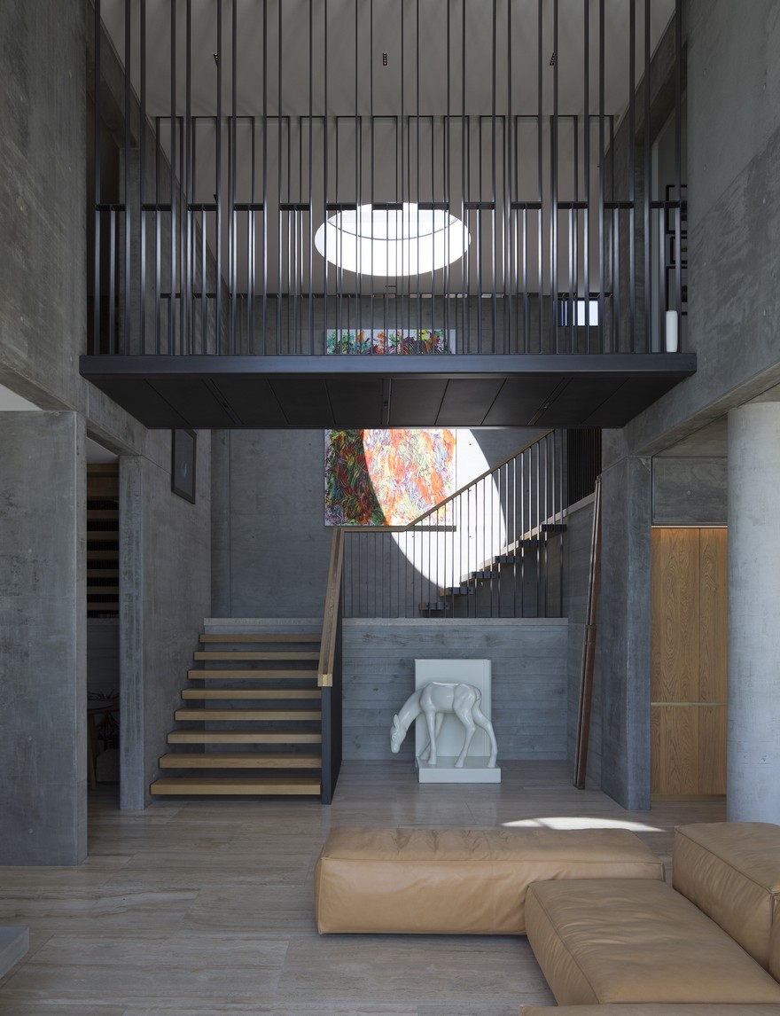 Massive Concrete Home on a Cliff Above Hobson Bay-19