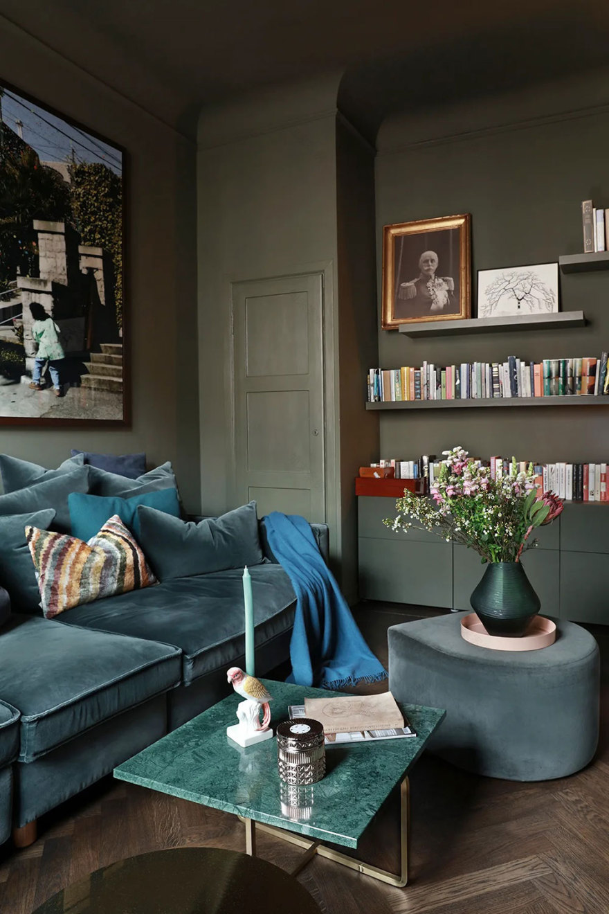 大胆色彩打造独特斯堪的纳维亚公寓-7