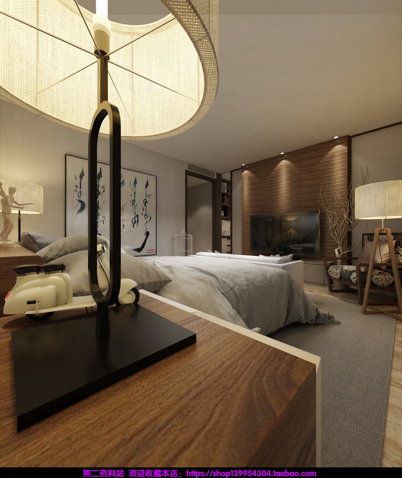 新中式 中式古典 奢华家装别墅样板房-3-33