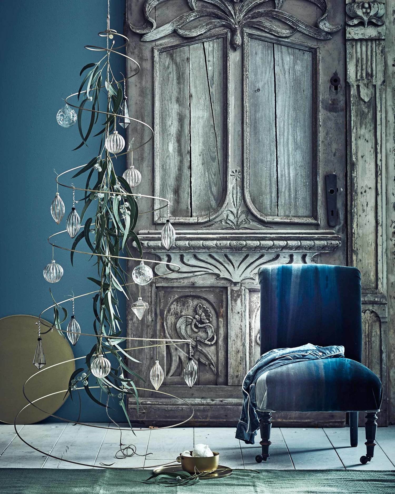 新古典蓝调圣诞宅，复古装饰主义风格-14