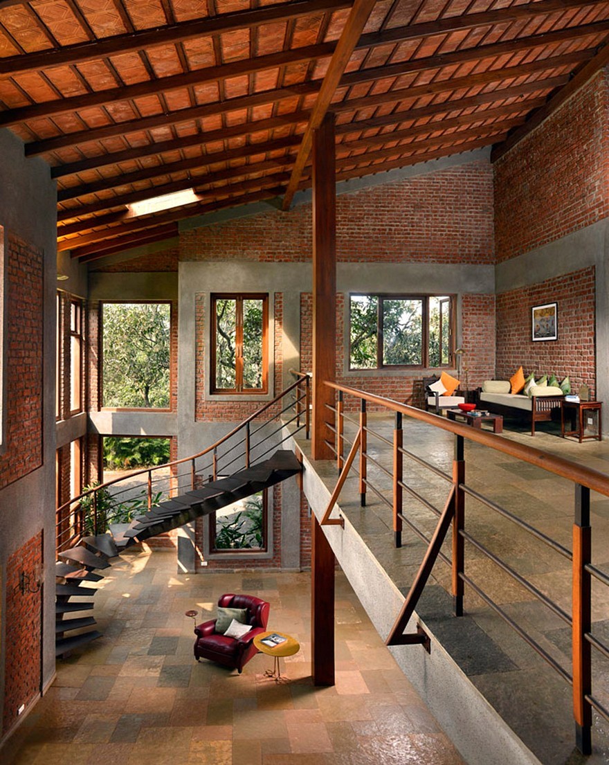 Indian Brick House with an Architectural Design Influenced by a Mango Trees Plantation-25