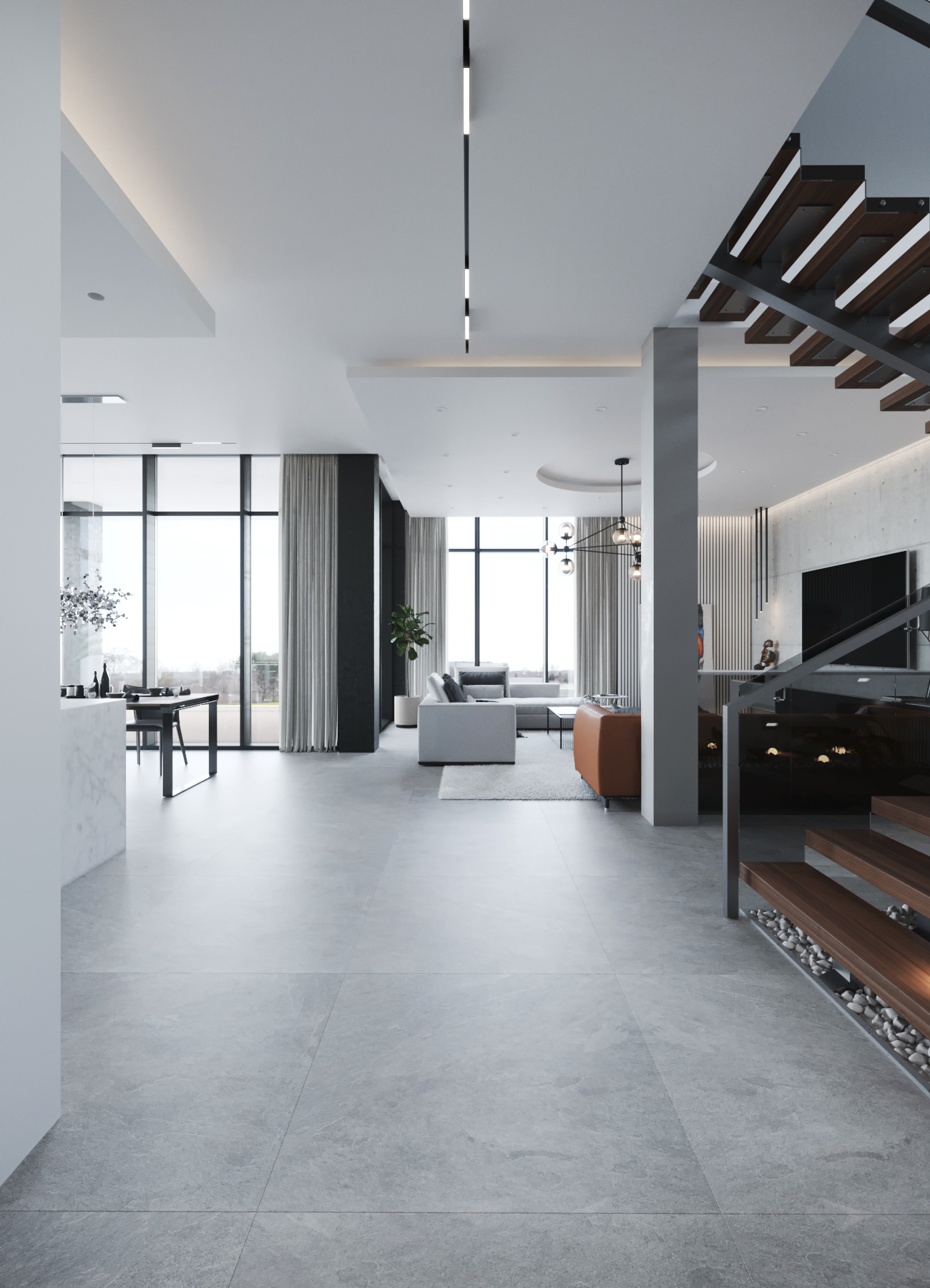 Interior in the house "Cold steel"-5