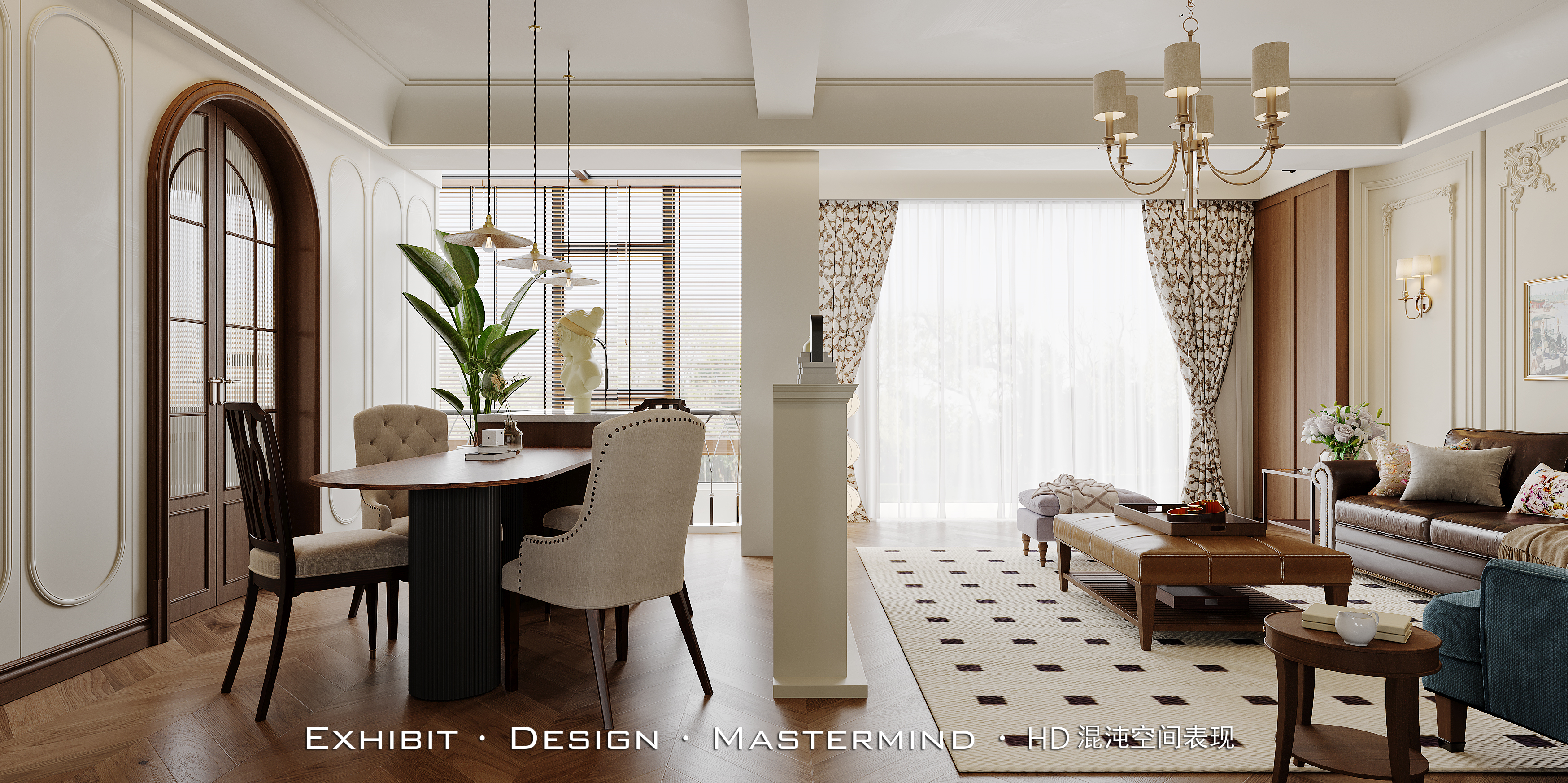 新作首发×复古美式 客餐厅 ▏混沌空间视觉表现-3