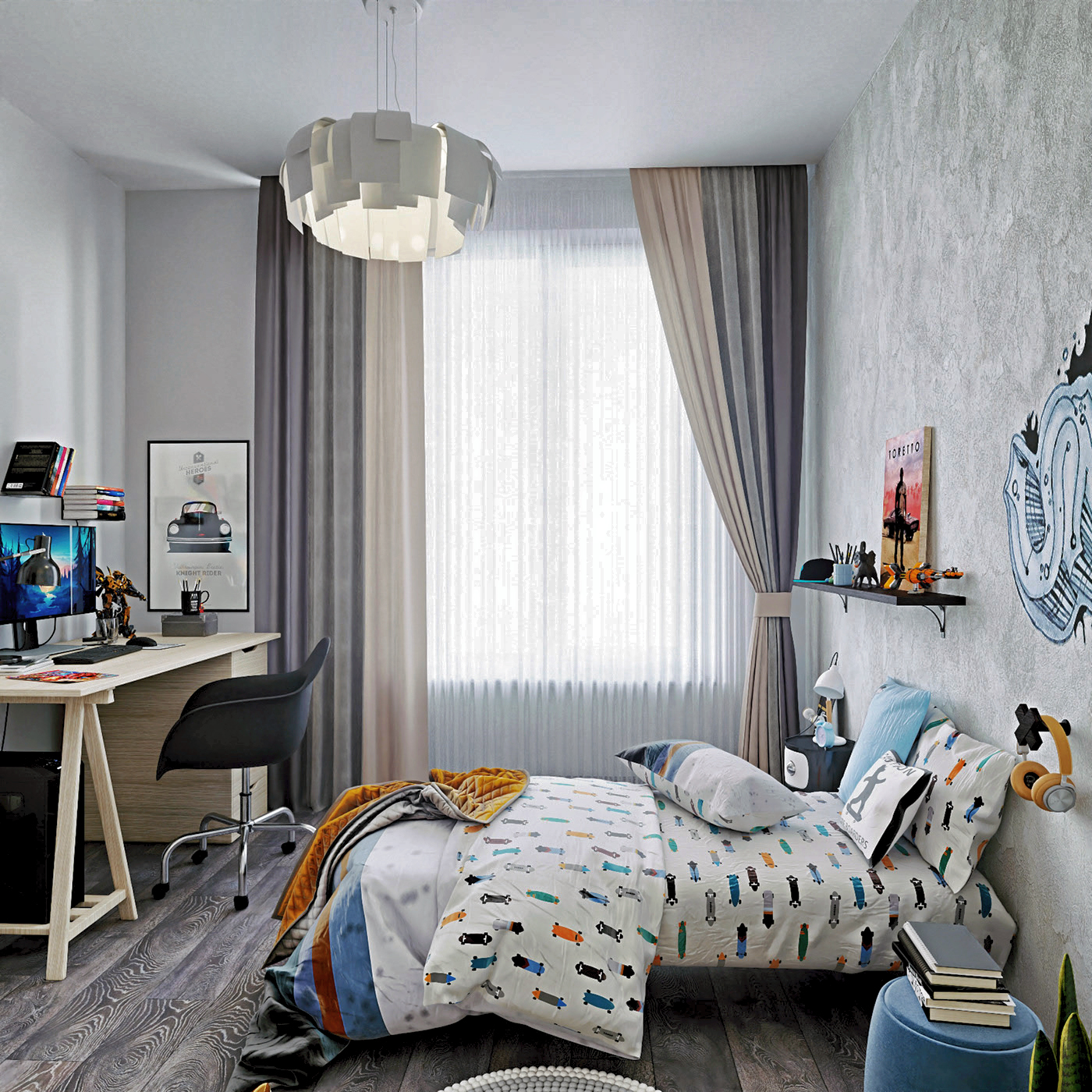 Визуализация комнаты подростка.-9