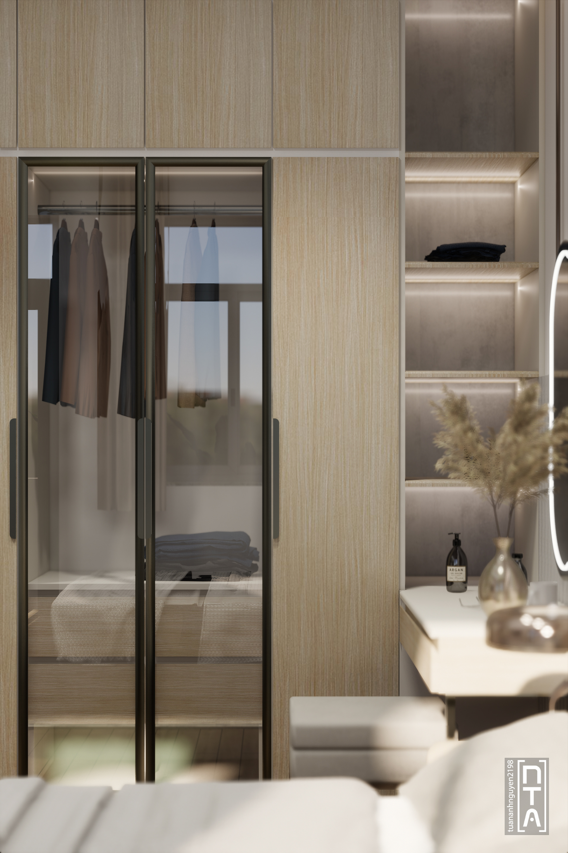 联排别墅卧室内部丨越南胡志明市丨Tuan Anh（Saigon Design）-19