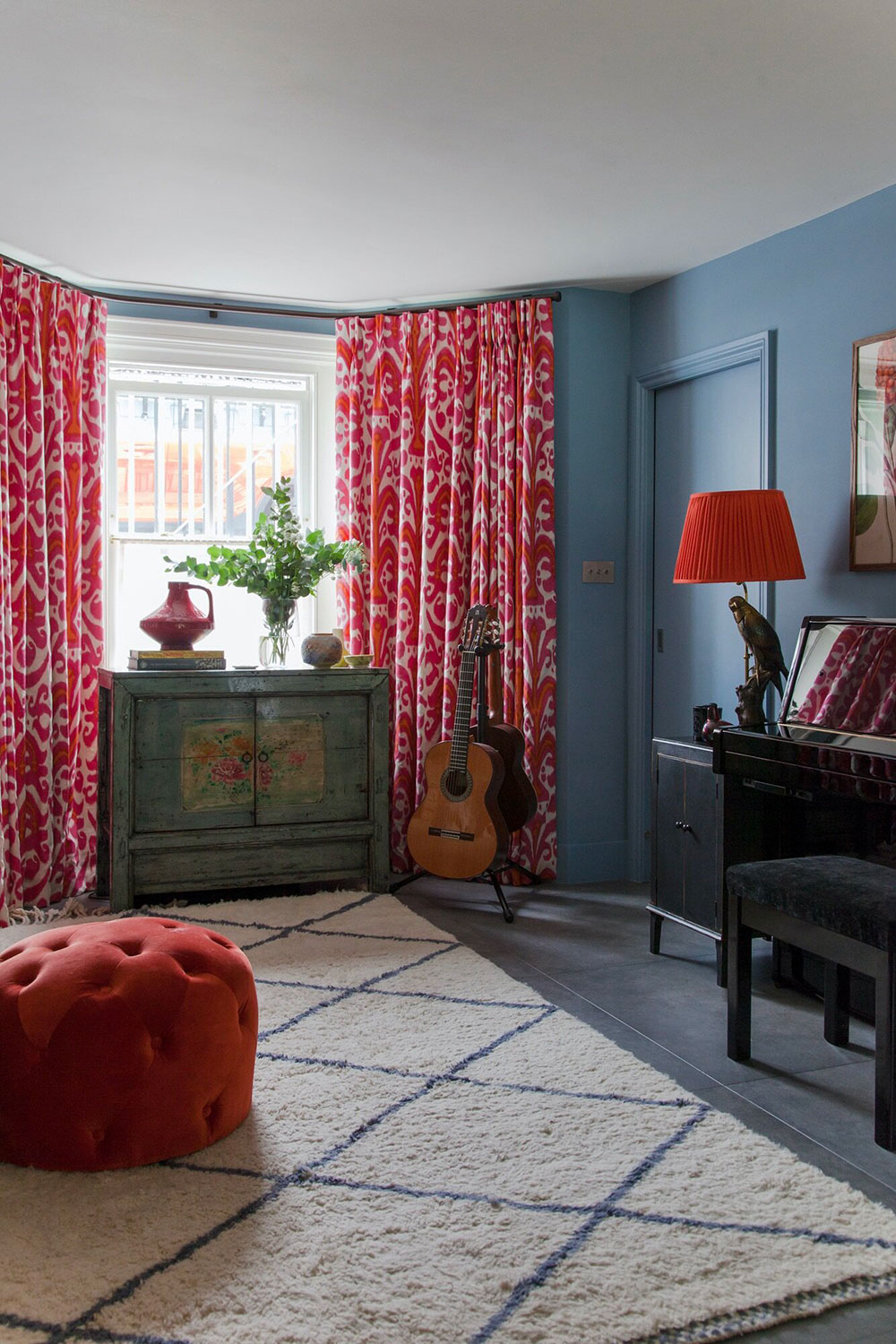 西伦敦蓝色红调活力家居设计-13