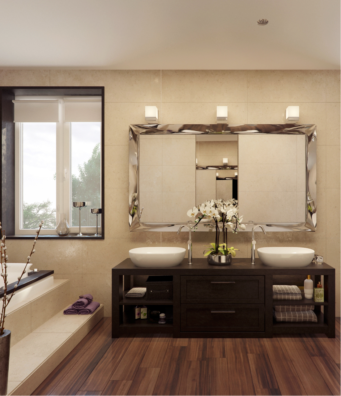 The interiors of the country house of 300 m  in American style Alexandra Fedorova-18