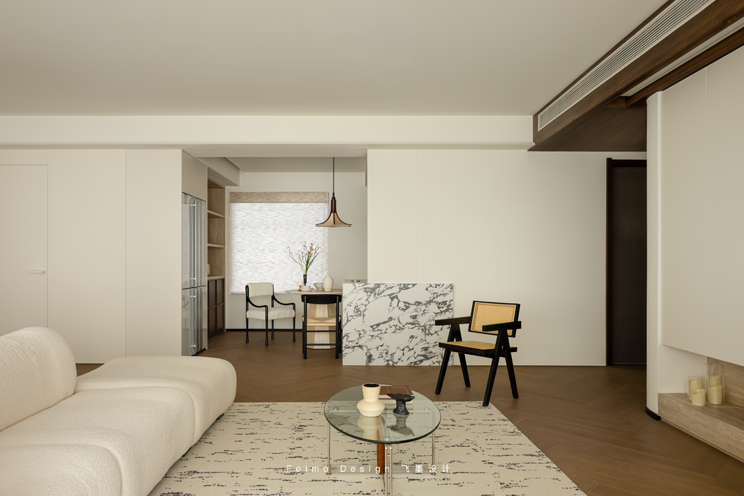 143㎡精装修全拆改,打造现代法式与中古融合的家丨飞墨设计-33