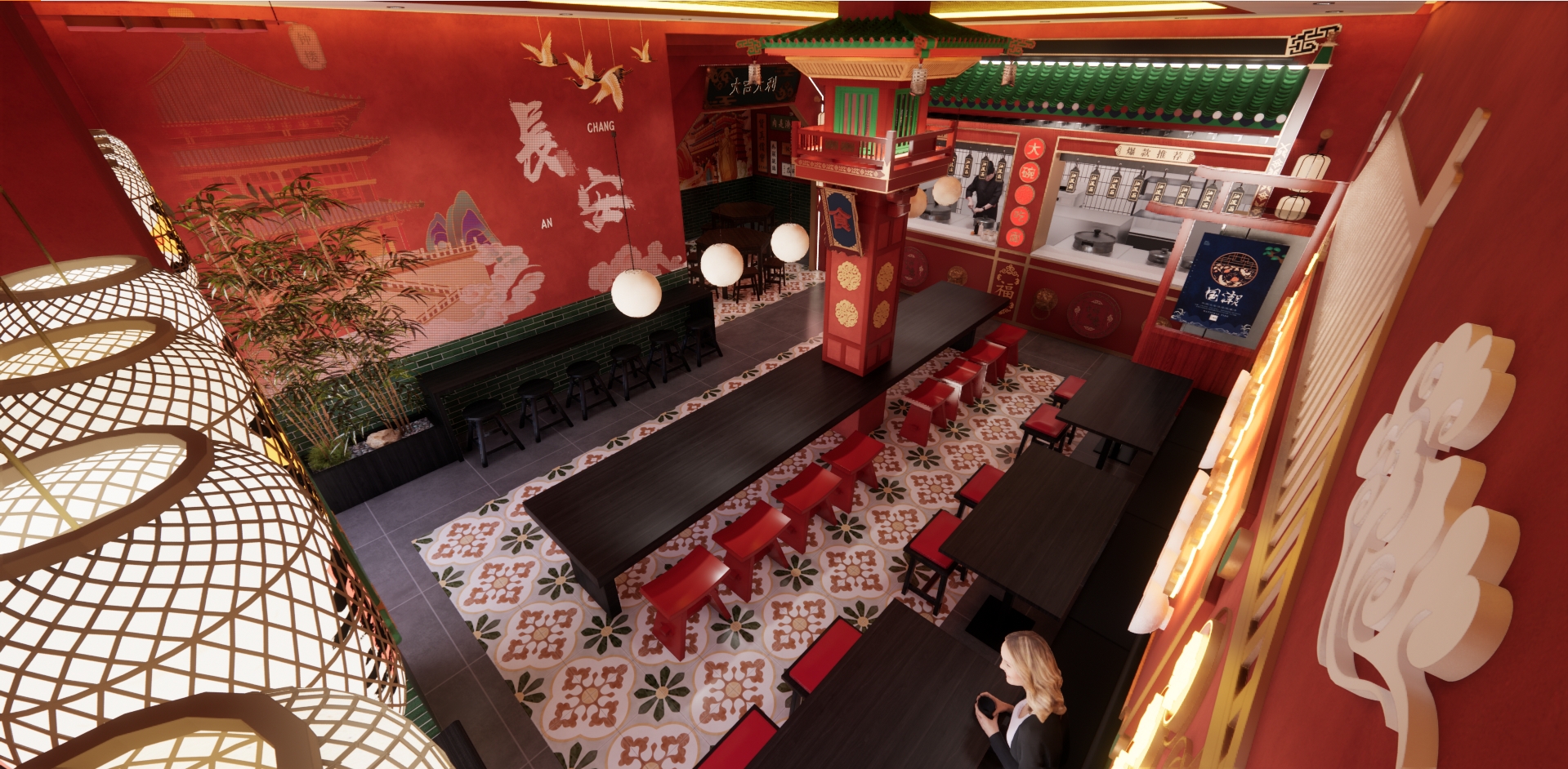 【秦汤板凳】天津网红西安面馆设计-43