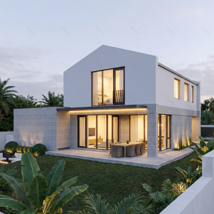 现代简约坡顶住宅丨Architecture OlaPopova architect-27