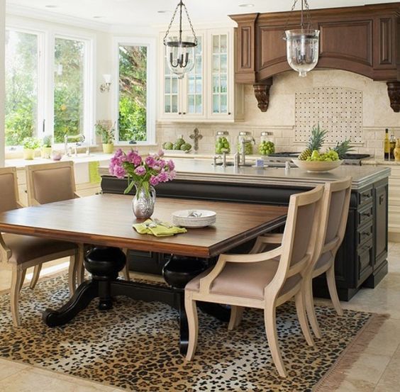 厨房岛台结合餐桌设计-116