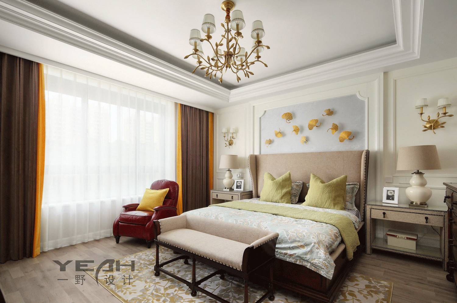 长安府自然和谐家居设计,绿色橙黄点缀活力空间-43