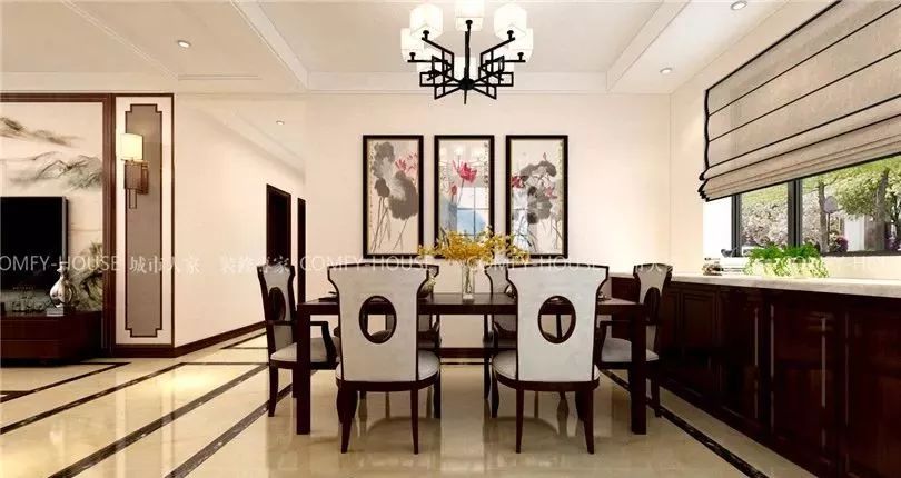 新中式风格 135 平三室两厅,传统与现代的完美融合-43