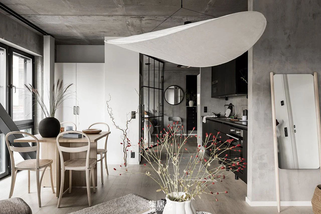 混凝土墙的斯堪的纳维亚小型公寓丨瑞典-10