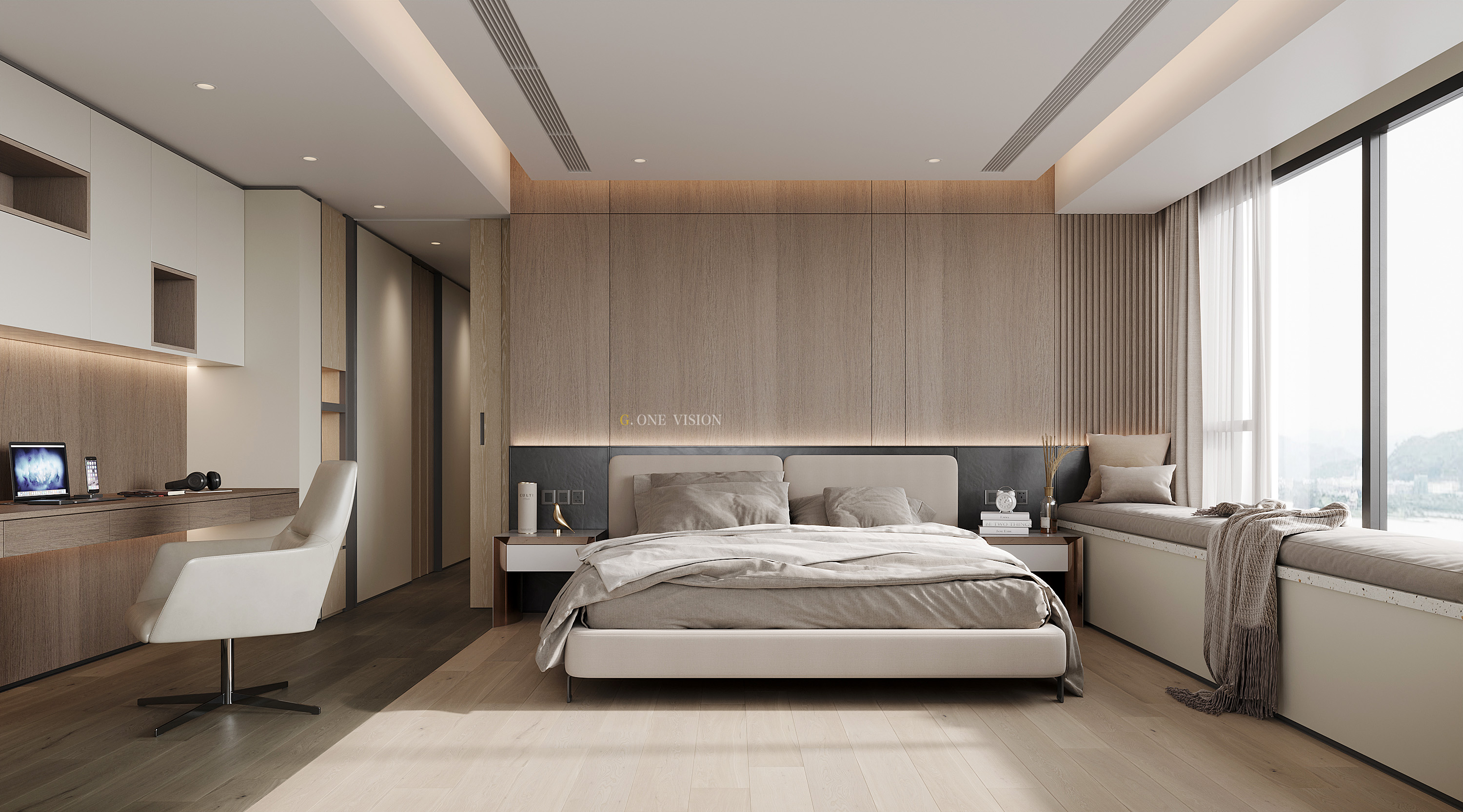 现代简约办公空间设计案例丨勇者空间表现工作室-11