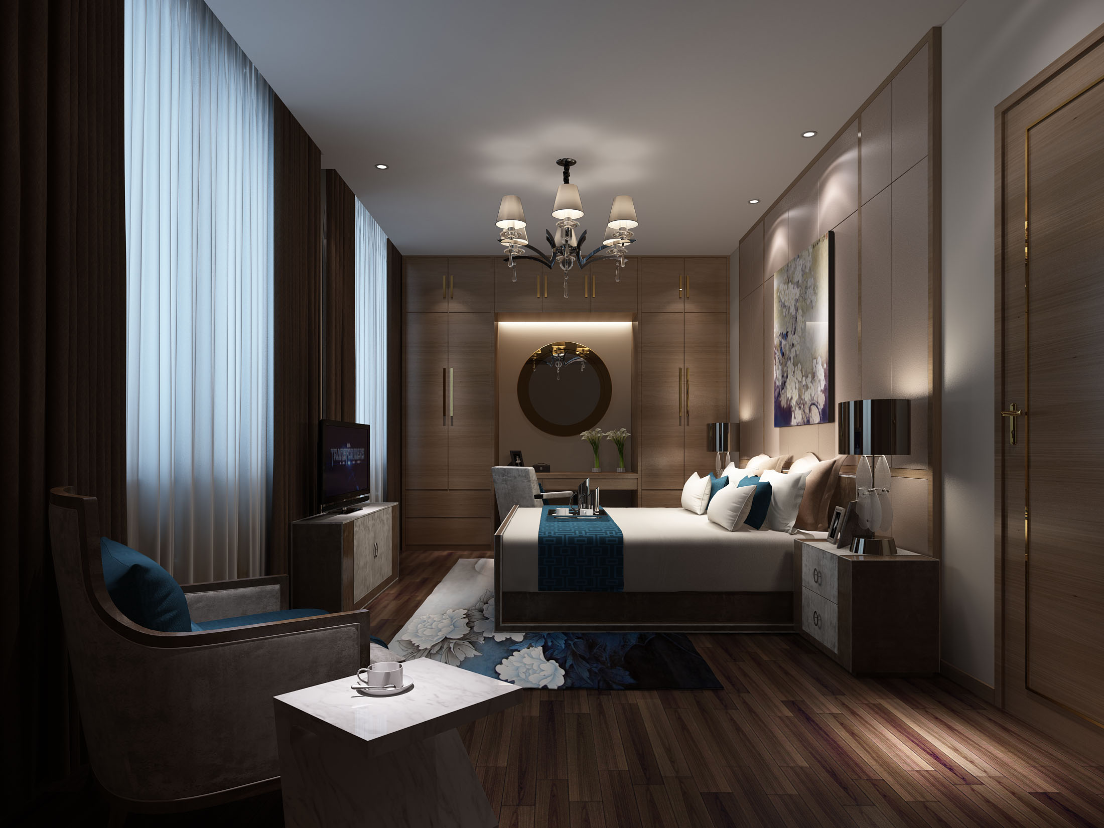 新中式 中式古典 奢华家装别墅样板房-6-17