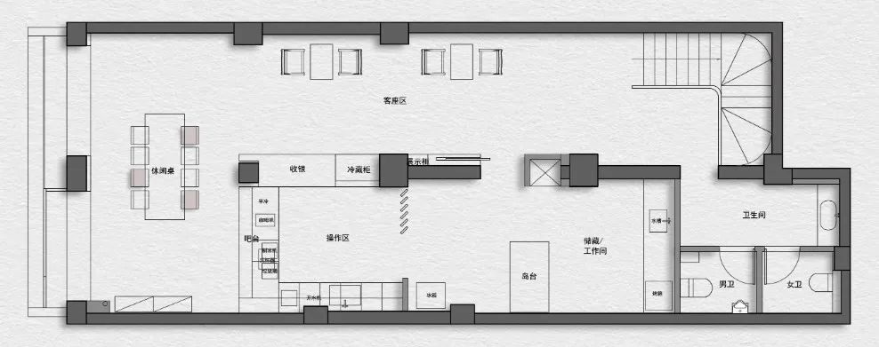 23 区现代奶油风服装店设计丨留白屿下空间建筑-4