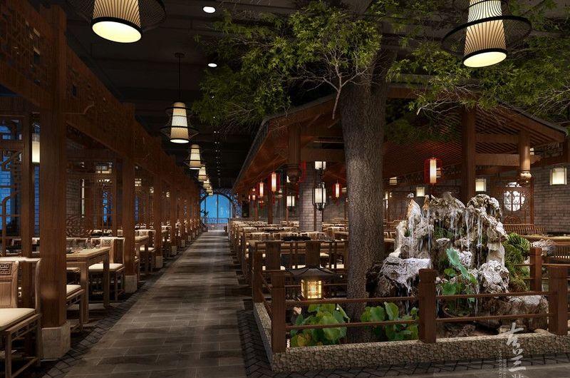哈尔滨炭火楼火锅店——中式园林艺术与美食的完美融合-11