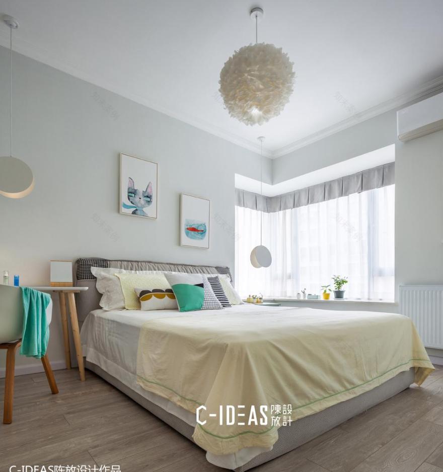 武汉陈放设计丨平层丨邻家薄荷绿-20