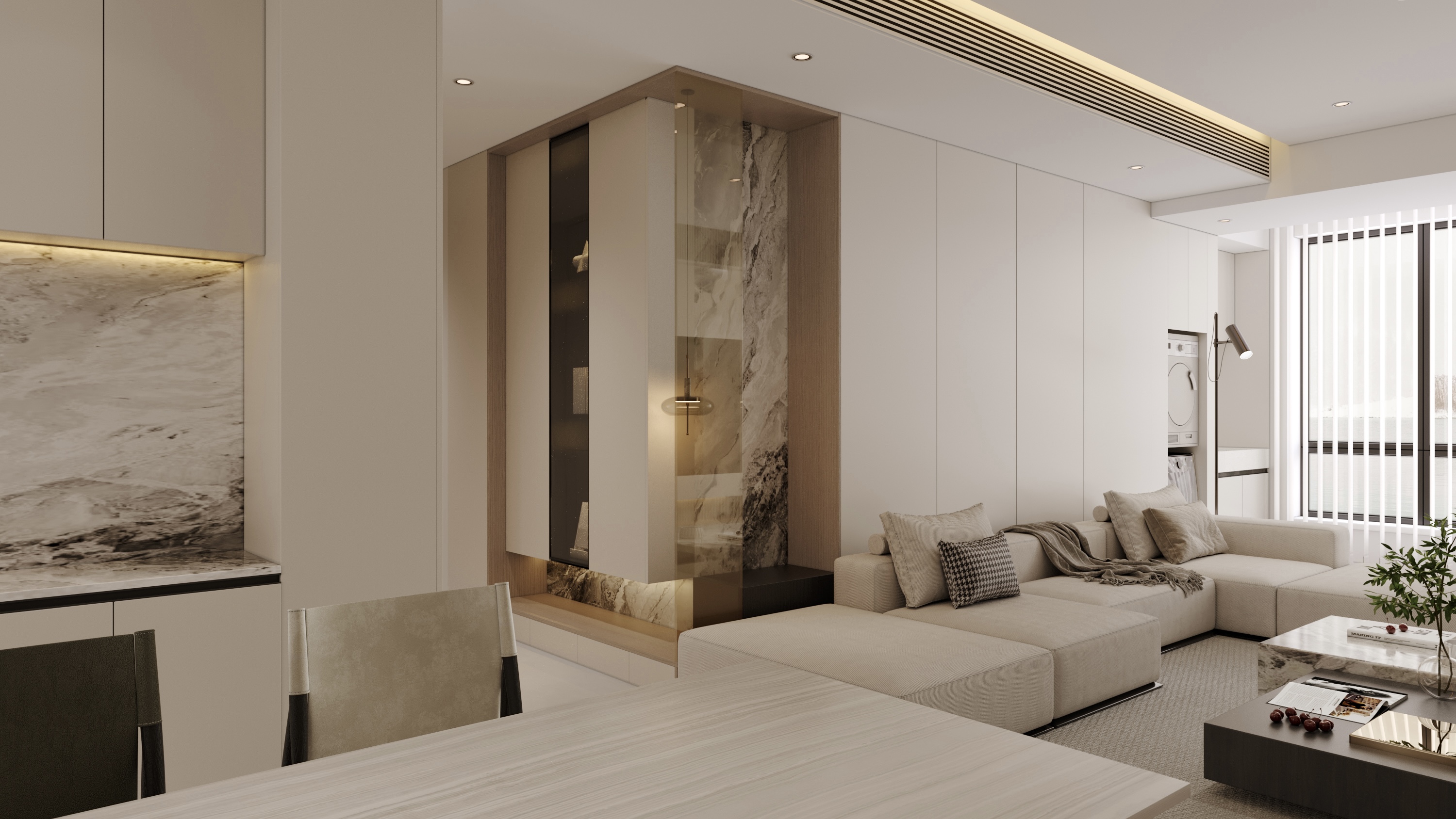 现代极简+奶油风室内设计-5