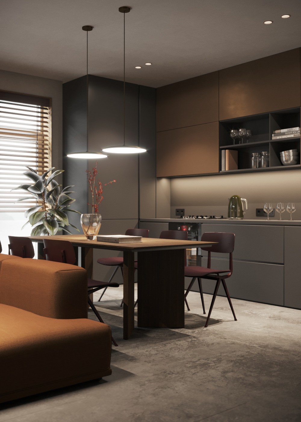 105平现代空间，古铜色调！-1