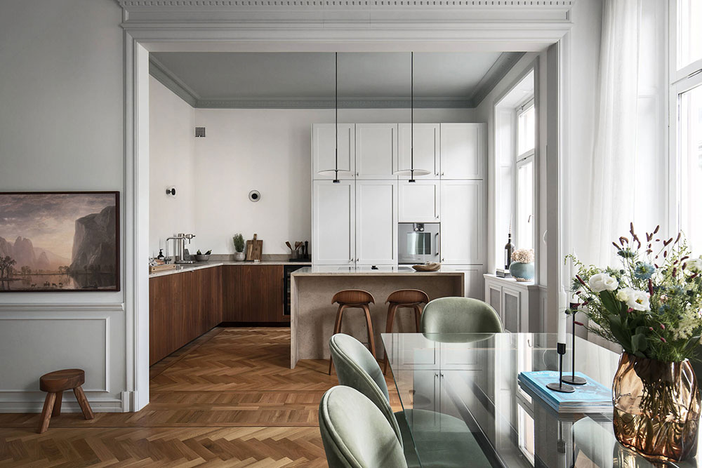 摩登斯堪的纳维亚公寓 | 彩色天花板的惊艳设计-7