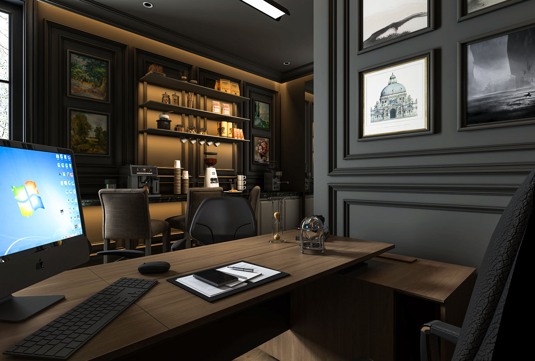 Luxury Neo-Classic Executive Office Interior-6