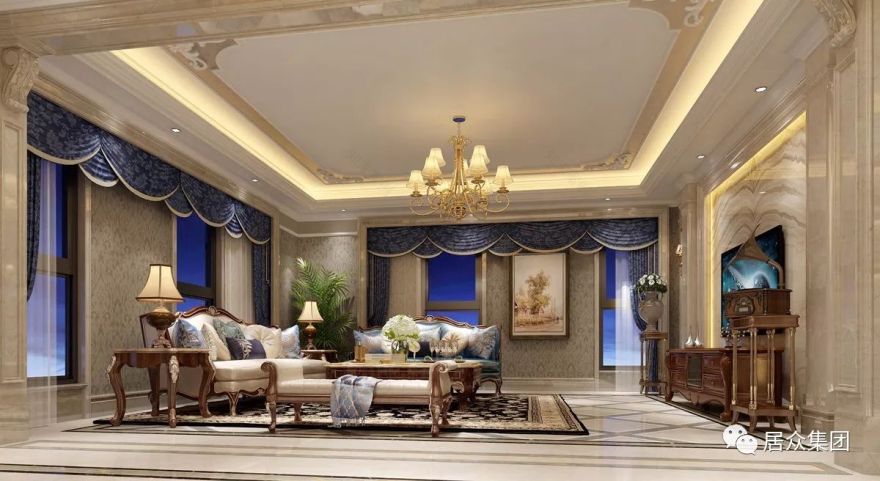 居众案例|252㎡欧式风格 浪漫奢华的贵族生活!-13