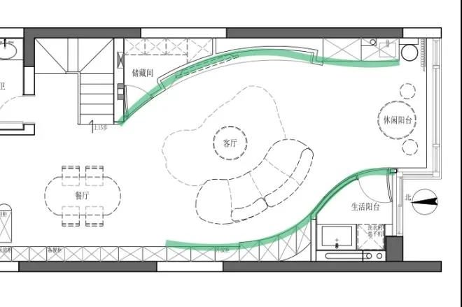 两道弧线串联起来的家，重新定义功能  理居设计-37