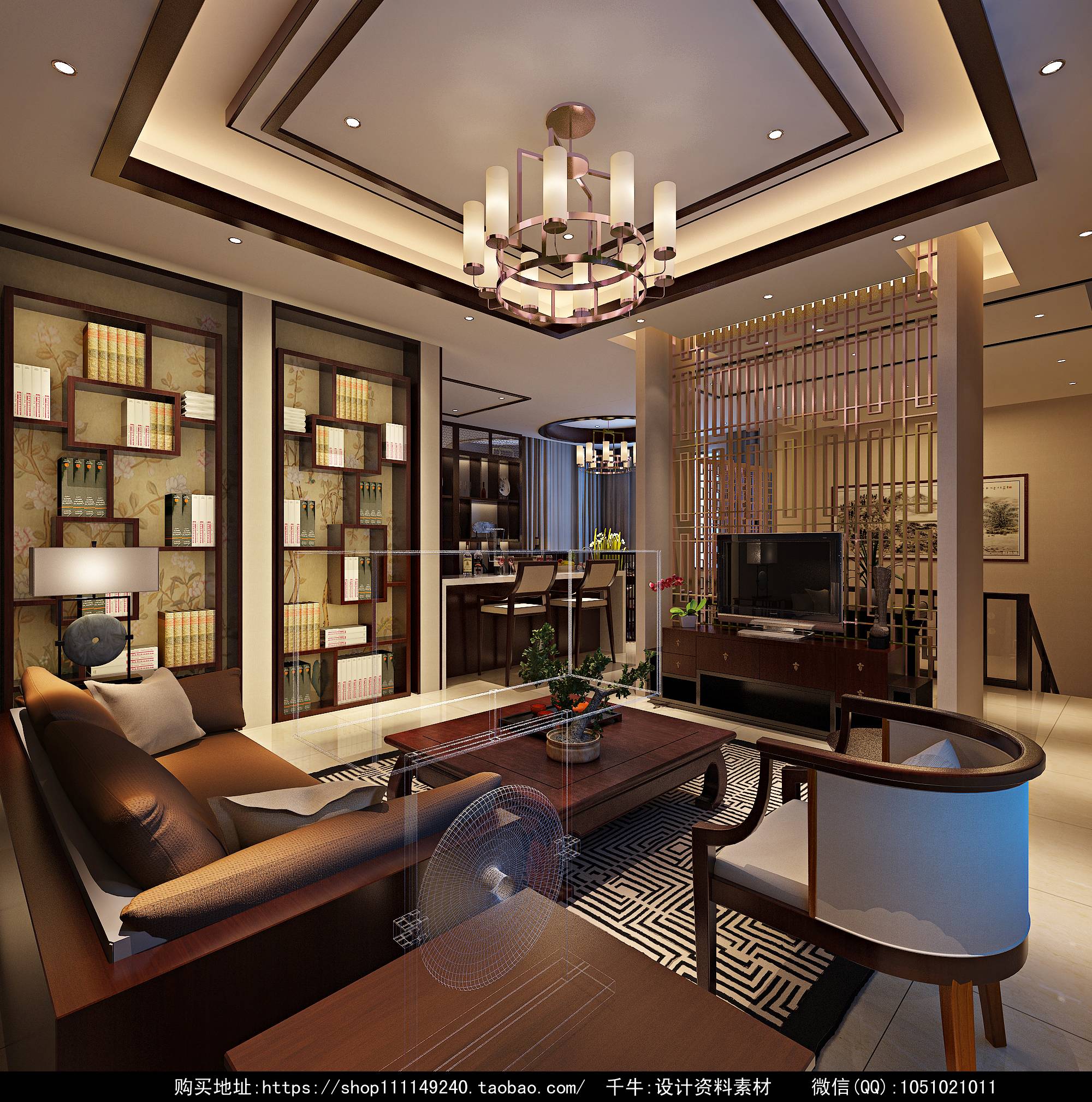 新中式 中式古典 奢华家装别墅样板房-6-27