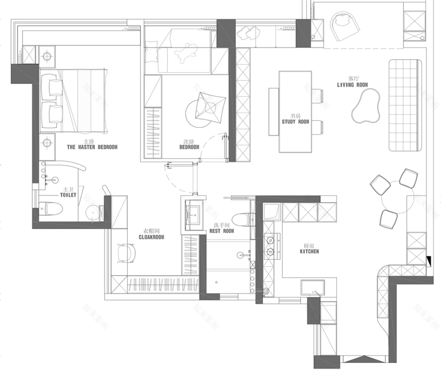 栖心于木丨白菜适家空间设计-45