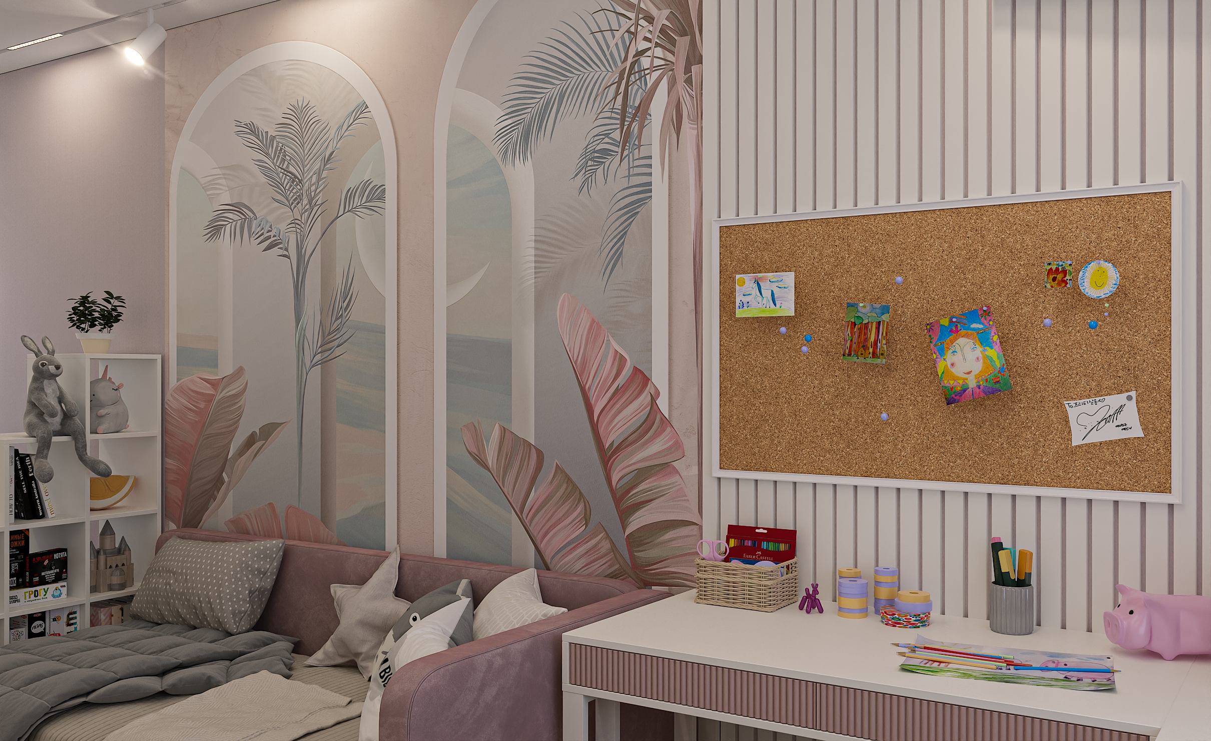 女孩儿童房设计项目丨俄罗斯基洛夫-28